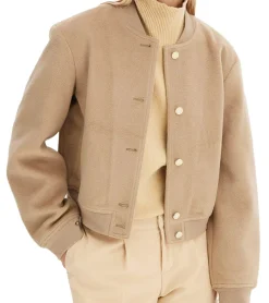 Große Größen|Mäntel & Jacken*O46bpx nachhaltiger Damen Blouson Bomber-Jacke mit Stehkragen Übergangs-Jacke 978057 Beige