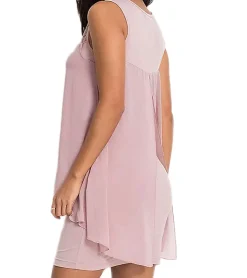 Kleider*O46bpx nachhaltiges Damen Sommer-Kleid mit Spitzendetails und Pailletten Mini-Kleid Chiffon-Kleid Business-Kleid 965847 Rosa