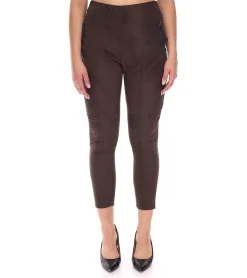 Hosen & Jeans*NAVIGAZIONE Alina Damen Hose in Wildleder-Optik Schlupfhose Stiefelhose 78992442 Braun