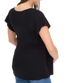 Tops & T-Shirts*neun 9 monate Damen schlichtes Schwangerschafts-T-Shirt Umstands-Mode 540202 Schwarz
