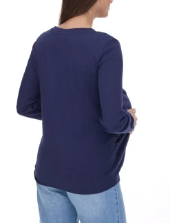 Sweater & Pullover*neun 9 monate Damen schlichtes Schwangerschafts-Shirt Umstands-Mode 58374154 Dunkelblau