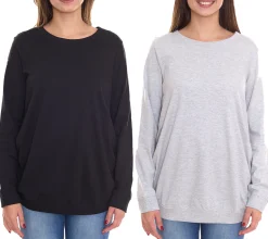Sweater & Pullover*neun 9 monate Damen schlichtes Schwangerschafts-Shirt Umstands-Mode Grau oder Schwarz