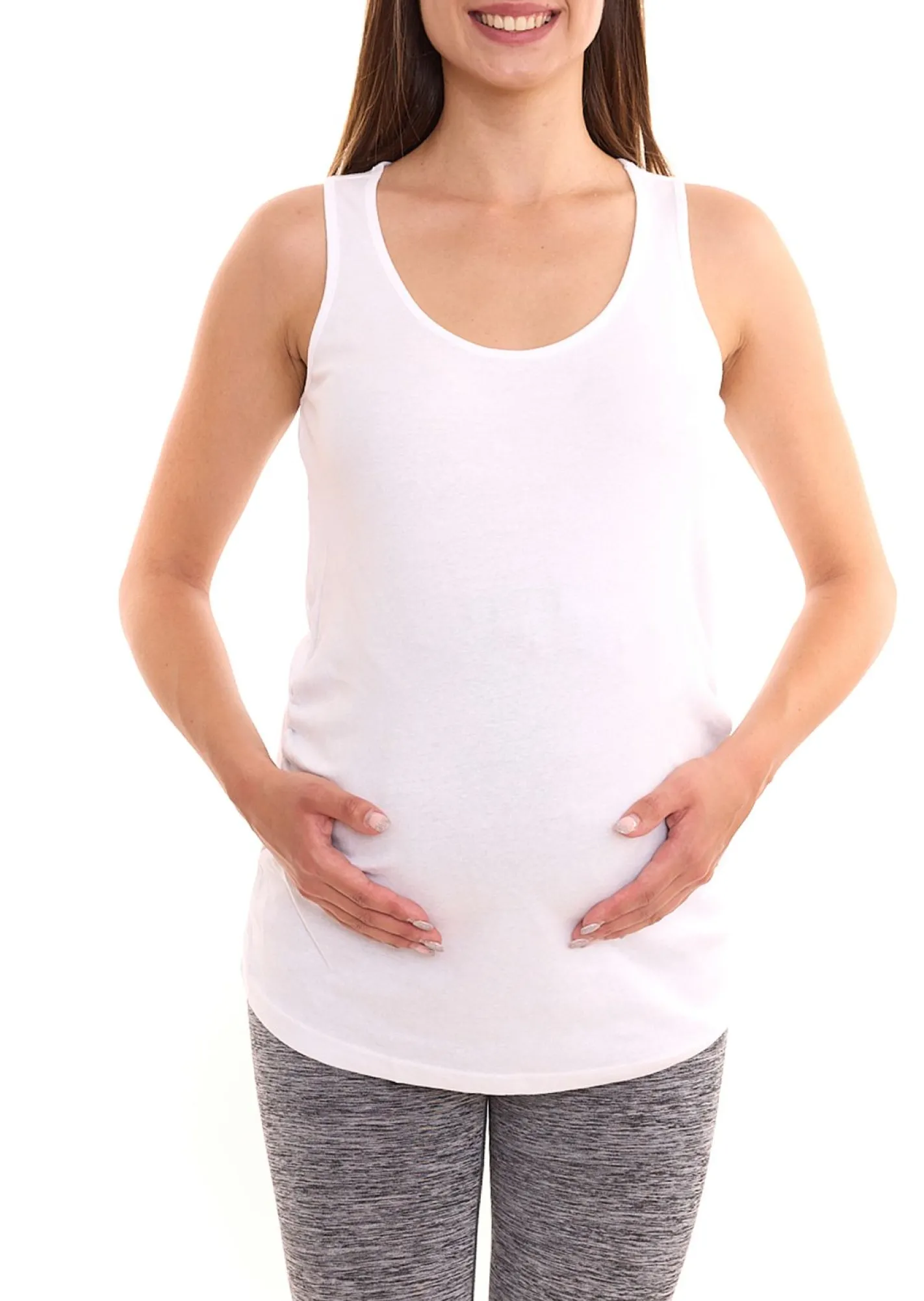 Tops & T-Shirts*neun 9 monate Damen Sommer-Top schlichtes Schwangerschafts-Shirt Umstandsmode 65642053 Weiß