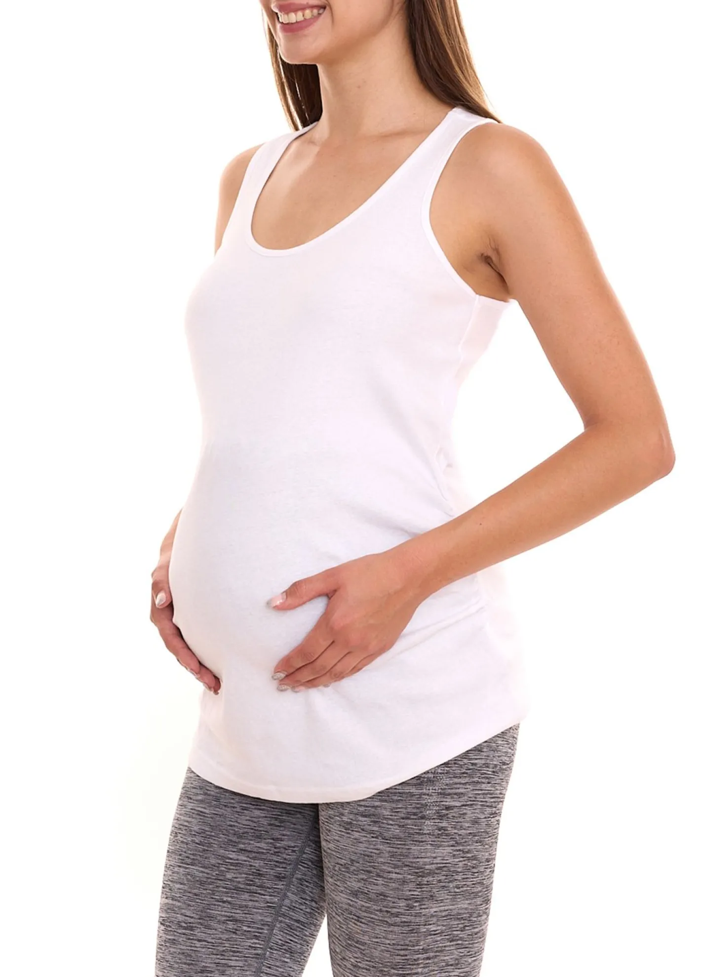 Tops & T-Shirts*neun 9 monate Damen Sommer-Top schlichtes Schwangerschafts-Shirt Umstandsmode 65642053 Weiß