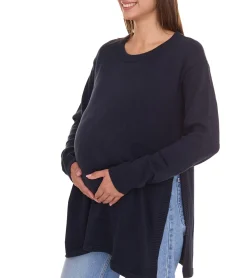 Sweater & Pullover*neun 9 monate Damen Strickpullover Umstandsmode Schwangerschafts-Pulli 24659305 Dunkelblau