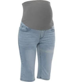 Große Größen|Hosen & Jeans*neun 9 monate Damen Umstands-Shorts bequeme Schwangerschafts-Shorts kurze Sommer-Hose 75347701 Blau/Grau