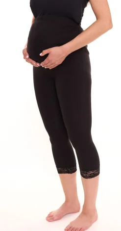 Hosen & Jeans*neun 9 monate Damen Umstands-Hose bequeme Schwangerschafts-Hose 7/8-Leggings 44016834 Schwarz