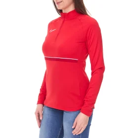 Fitnessmode & Jogginghosen|Sweater & Pullover*NIKE Academy 21 Dry Drill Longsleeve Damen Trainings-Top mit Half-Zip Sweatshirt mit Dry-Fit CV2653-657 Rot