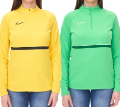 Fitnessmode & Jogginghosen|Sweater & Pullover*NIKE Academy 21 Dry Drill Longsleeve Damen Trainings-Top mit Half-Zip Sweatshirt mit Dry-Fit CV2653 in Gelb oder Grün