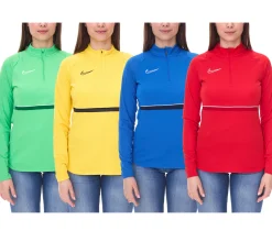 Fitnessmode & Jogginghosen|Sweater & Pullover*NIKE Academy 21 Dry Drill Longsleeve Damen Trainings-Top mit Half-Zip Sweatshirt mit Dry-Fit CV2653 Grün, Gelb, Blau oder Rot
