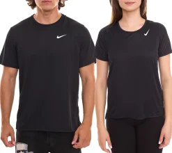 T-Shirts & Tank Tops|Fitnessmode & Jogginghosen*NIKE Dri-FIT Race für Damen oder Dri-FIT UV Miler für Herren T-Shirt kurzärmliges Fitness-Shirt luftiges Sport-Shirt in Schwarz Damen / Dri-FIT Race