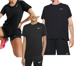 T-Shirts & Tank Tops|T-Shirts & Tank Tops*NIKE Dri-FIT Race für Damen Dri-FIT UV Miler für Herren Dri-FIT Miler für Kinder T-Shirt Fitness-Shirt Sport-Shirt Schwarz Damen / Dri-FIT Race