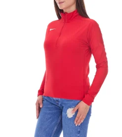 Fitnessmode & Jogginghosen|Sweater & Pullover*NIKE Dry Element Longsleeve Damen Trainings-Top mit Half-Zip Sweatshirt mit Dry-Fit NT0316-657 Rot