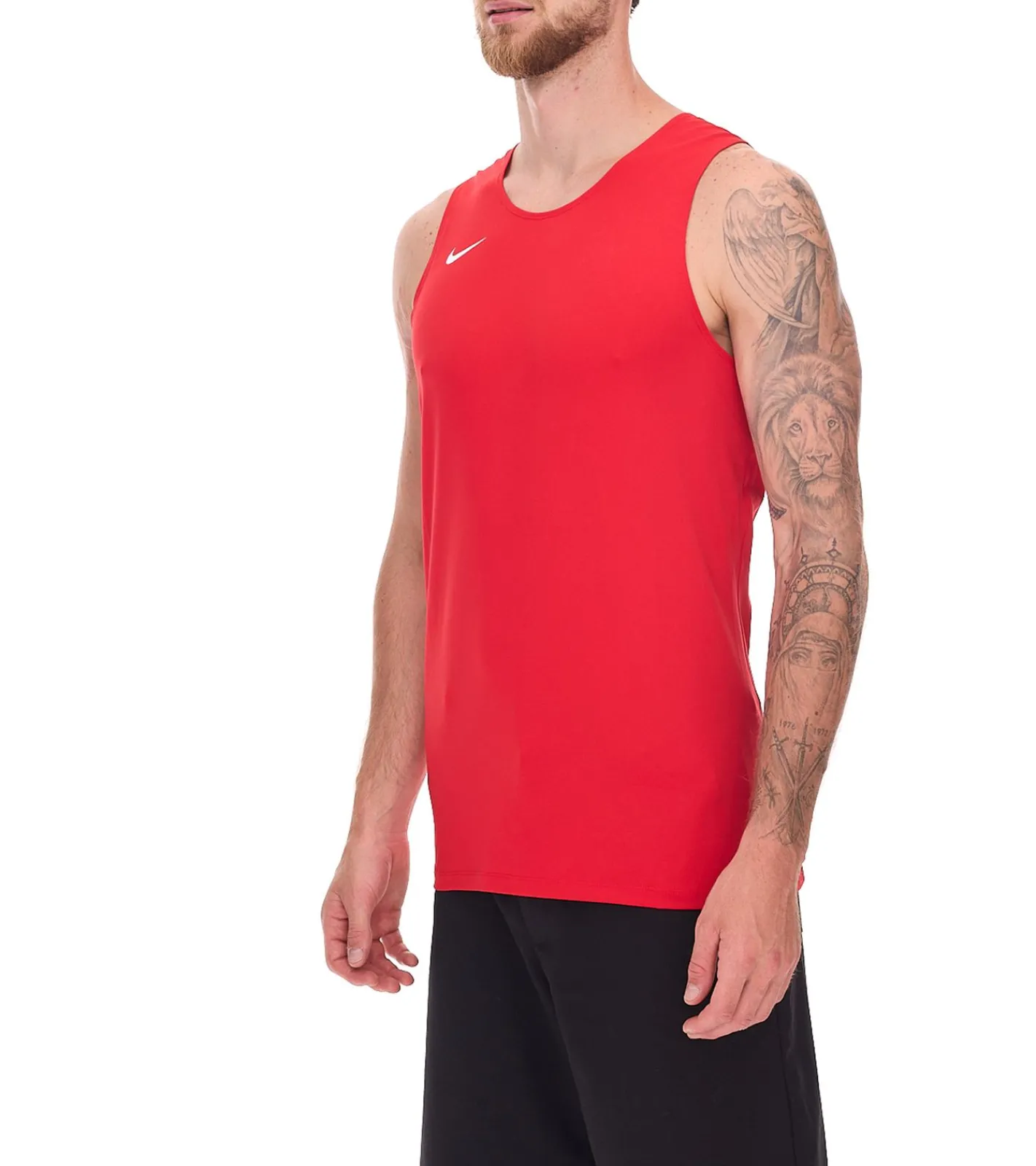 Sportoberbekleidung|Jogginghosen & Fitnessmode*NIKE Dry Herren Sport-Shirt Fitness-Shirt mit Dri-FIT-Technologie Tank- Top NT0306-657 Rot