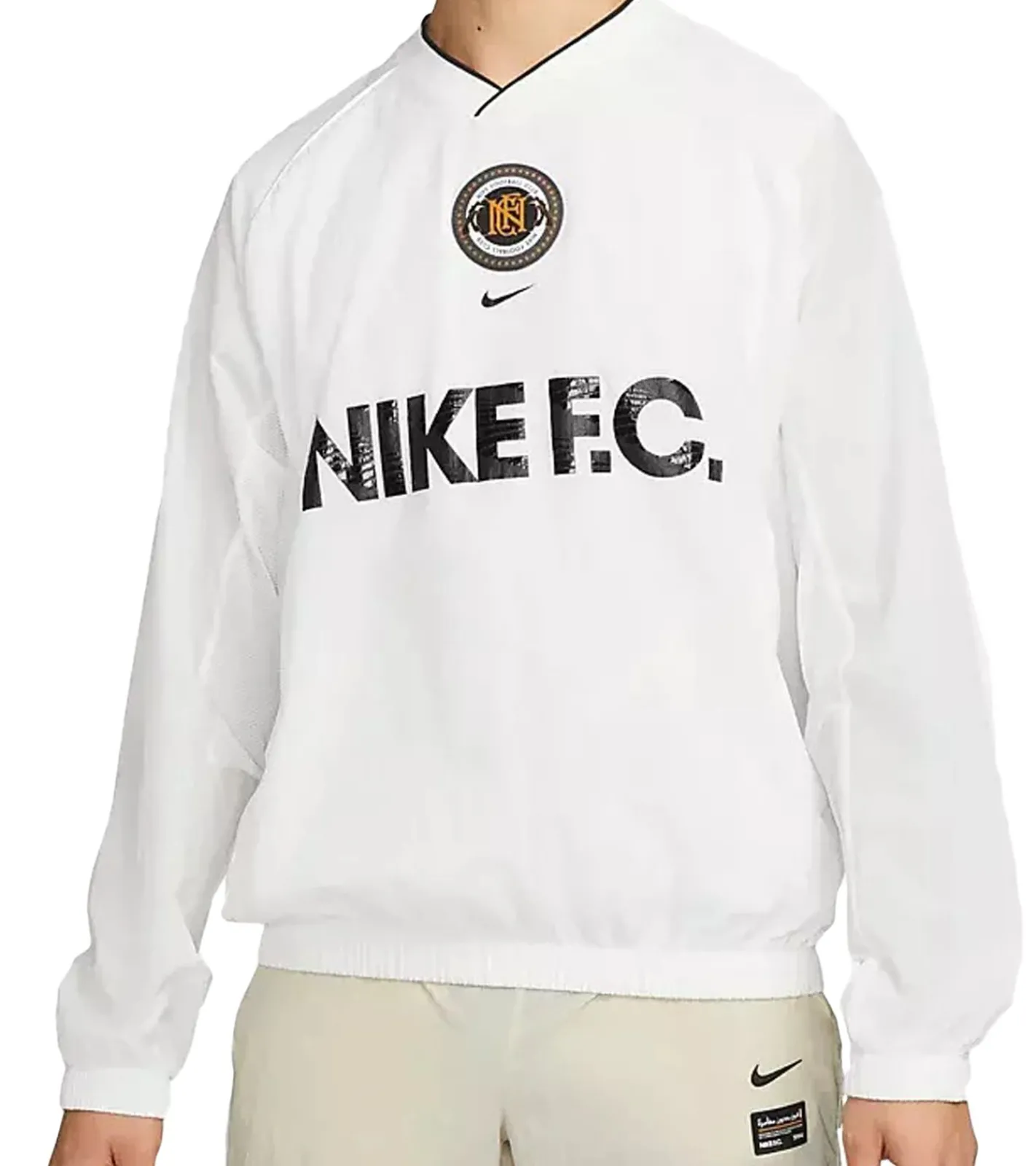Pullover & Sweater|Sportoberbekleidung*NIKE FC REPEL Herren nachhaltiges Fußball Sweat-Shirt mit DRI-FIT-Technologie leichtes Longsleeve wasserabweisendes Sport-Shirt DQ5039-121 Weiß