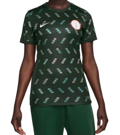 Sportoberbekleidung|Ballsport*NIKE Nigeria Auswärtstrikot 2023 Damen nachhaltiges Sport-Shirt Trainings-Shirt mit DRI-FIT-Technologie atmungsaktives Fußball-Trikot mit Muster Slim-Fit DX0708-382 Dunkelgrün/Pink/Blau