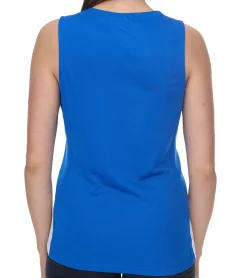 Sportoberbekleidung|Fitnessmode & Jogginghosen*NIKE Team Fitness Damen Tank-Top mit DryFit Sport-Shirt Trainings-Shirt NT0211-463 Blau/Weiß