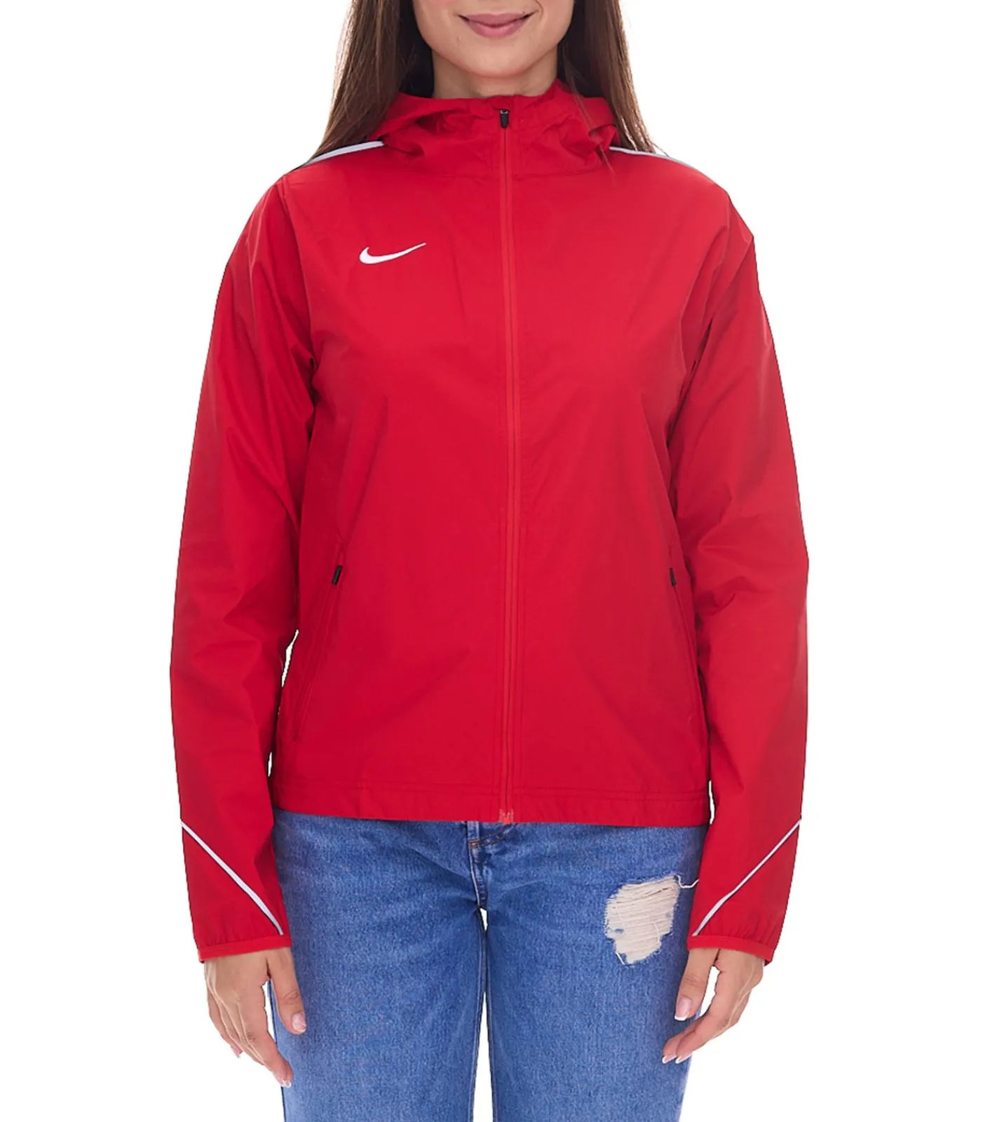 Sportoberbekleidung|Fitnessmode & Jogginghosen*NIKE Woven Damen Trainings-Jacke mit DRY-FIT Technologie Sport-Jacke Fitness-Jacke NT0320-657 Rot