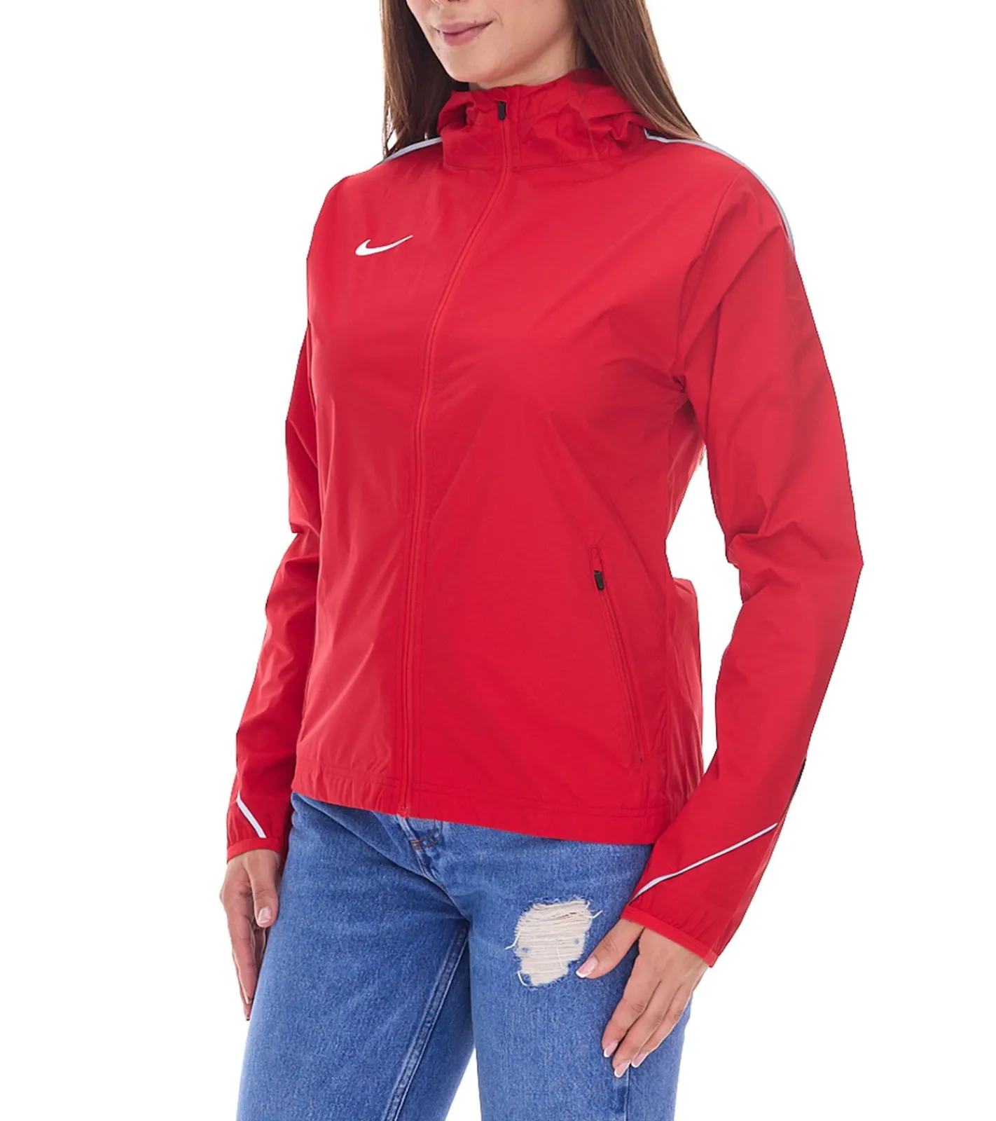 Sportoberbekleidung|Fitnessmode & Jogginghosen*NIKE Woven Damen Trainings-Jacke mit DRY-FIT Technologie Sport-Jacke Fitness-Jacke NT0320-657 Rot