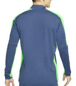 Pullover & Sweater|Sportoberbekleidung*NIKE  Academy Herren nachhaltiger Trainings-Pullover mit DRI-FIT-Technologie leichtes Sport-Shirt aus recycelten Materialien modernes Fitness-Longsleeve DX4294-491 Blau/Grau/Neongrün
