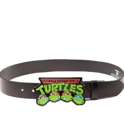 Gürtel*BioworldMerch Ninja Turtles Gürtel für Damen oder Herren Leder-Gürtel mit Logo-Schnalle Freizeit-Gürtel 126.5cm BT160648TMT Schwarz