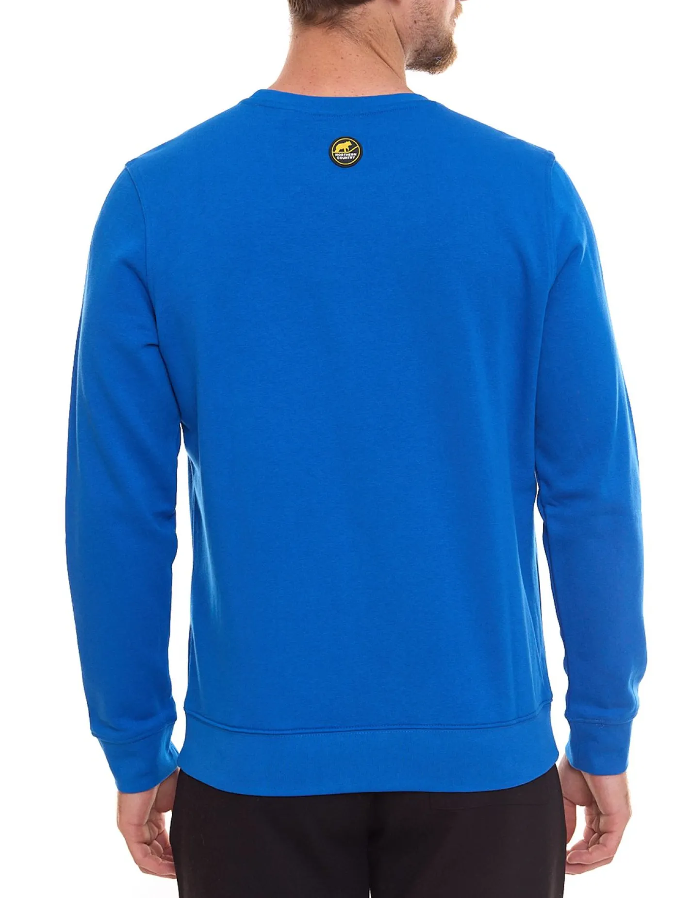 Pullover & Sweater*NORTHERN COUNTRY Herren Pullover mit Markenprint auf Brust Baumwoll-Sweater Langarm-Shirt 00009468 Blau