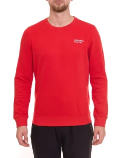 Pullover & Sweater*NORTHERN COUNTRY Herren Pullover mit Markenprint auf Brust Baumwoll-Sweater Langarm-Shirt 00009468 Rot