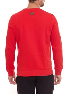 Pullover & Sweater*NORTHERN COUNTRY Herren Pullover mit Markenprint auf Brust Baumwoll-Sweater Langarm-Shirt 00009468 Rot