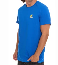 T-Shirts & Tank Tops*NORTHERN COUNTRY Herren T-Shirt modisches Baumwoll-Shirt mit Logo-Print 00009471 Blau/Gelb