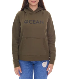 Sweater & Pullover*OCEAN SPORTSWEAR Damen 2-Teiliges Set bestehend aus Hoody und Loop-Schal Kapuzen-Pullover Baumwoll-Hoodie 42696662 Grün/Schwarz