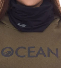 Sweater & Pullover*OCEAN SPORTSWEAR Damen 2-Teiliges Set bestehend aus Hoody und Loop-Schal Kapuzen-Pullover Baumwoll-Hoodie 42696662 Grün/Schwarz