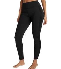 Sportunterbekleidung|Fitnessmode & Jogginghosen*OCEAN SPORTSWEAR Damen Yoga-Leggings mit Ton-in-Ton Markenband 7/8-Fitness-Hose Workout-Hose Sport-Tights High Waist Yoga-Mode 23238366 Schwarz