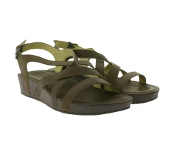 Zehentrenner & Sandalen*OluKai Nana Damen Echtleder-Sandalette Keilabsatz Sommer-Schuhe 20323-SASA Braun