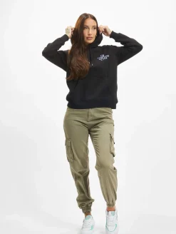 Sweater & Pullover*On Vacation Damen Kalligraphie Hoodie schwarz