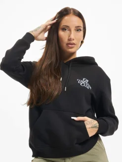 Sweater & Pullover*On Vacation Damen Kalligraphie Hoodie schwarz