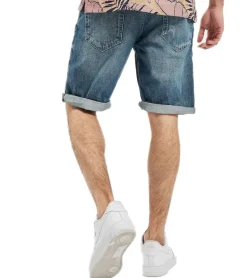 Shorts & Bermudas*ONLY & SONS Avi Loose Herren Jeans-Shorts im Used-Look Denim-Hose 22015232 Blau