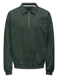 Pullover & Sweater*ONLY & SONS Blais Athl Rugby-Sweatshirt in Gelbkiefer
