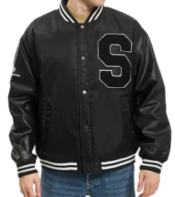 Jacken & Mäntel*ONLY & SONS Chris Varsity Herren Winter-Jacke College-Jacke Bomber-Jacke 22024493 Schwarz/Weiß