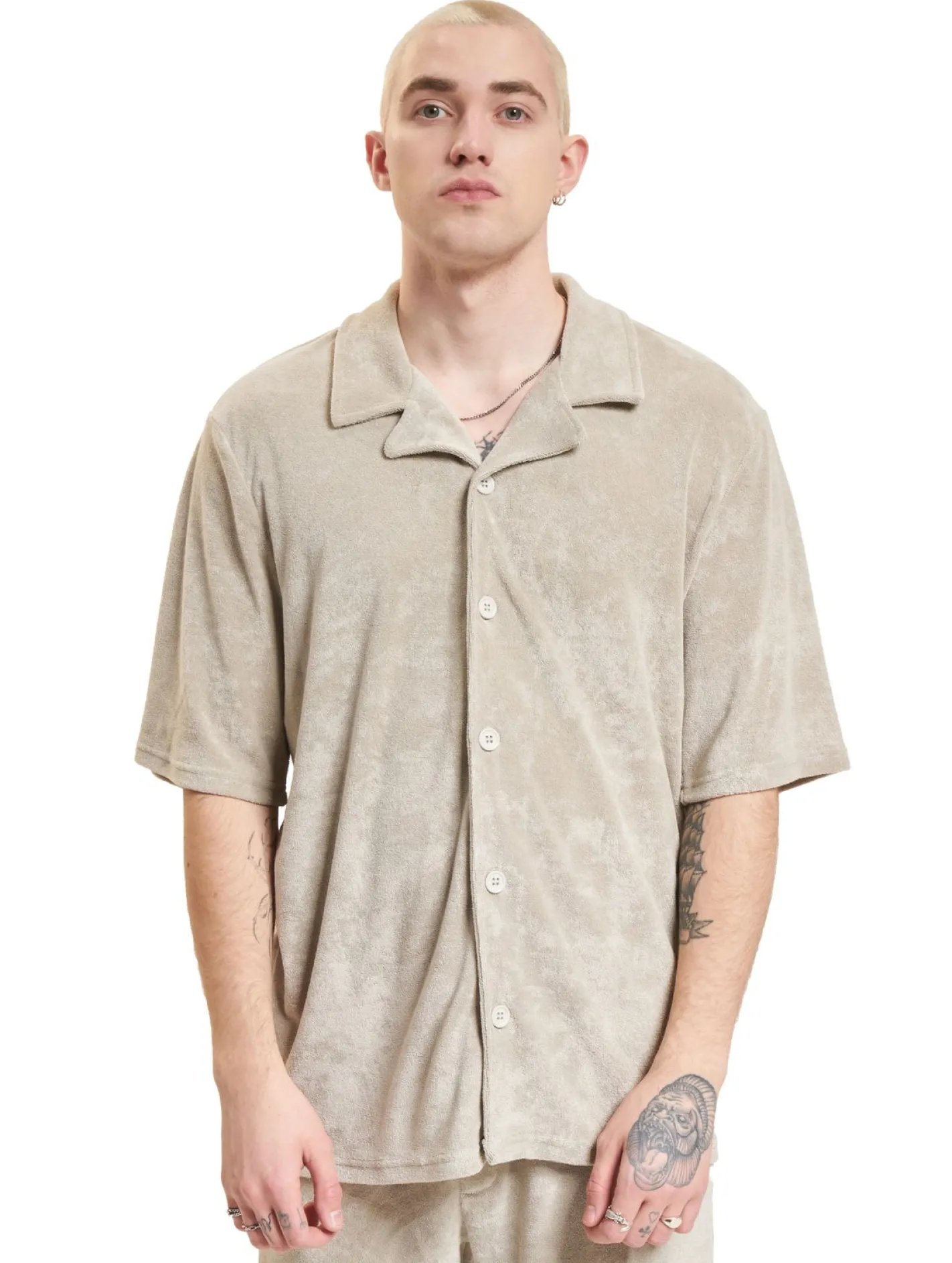 Hemden & Poloshirts*ONLY & SONS Deniz Terry Hemden mit silbernem Futter