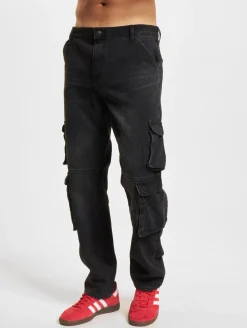 Jeans & Hosen*ONLY & SONS Edge Straight 4Pkt 0829 Cargohosen verwaschen schwarz