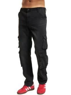 Jeans & Hosen*ONLY & SONS Edge Straight 4Pkt 0829 Cargohosen verwaschen schwarz