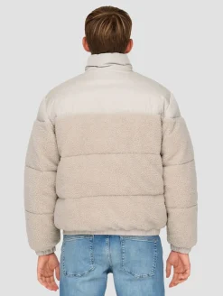 Jacken & Mäntel*ONLY & SONS Eli Sherpa Mix Pufferjacken mit silbernem Futter