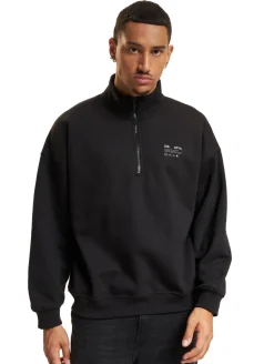 Pullover & Sweater*ONLY & SONS Engel Vtg-Pullover mit halbem Reißverschluss in Schwarz