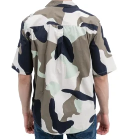 Hemden & Poloshirts*ONLY & SONS Herren Kurzarm-Hemd im Camouflage-Look Baumwoll-Hemd mit Knöpfen 22024495 Bunt
