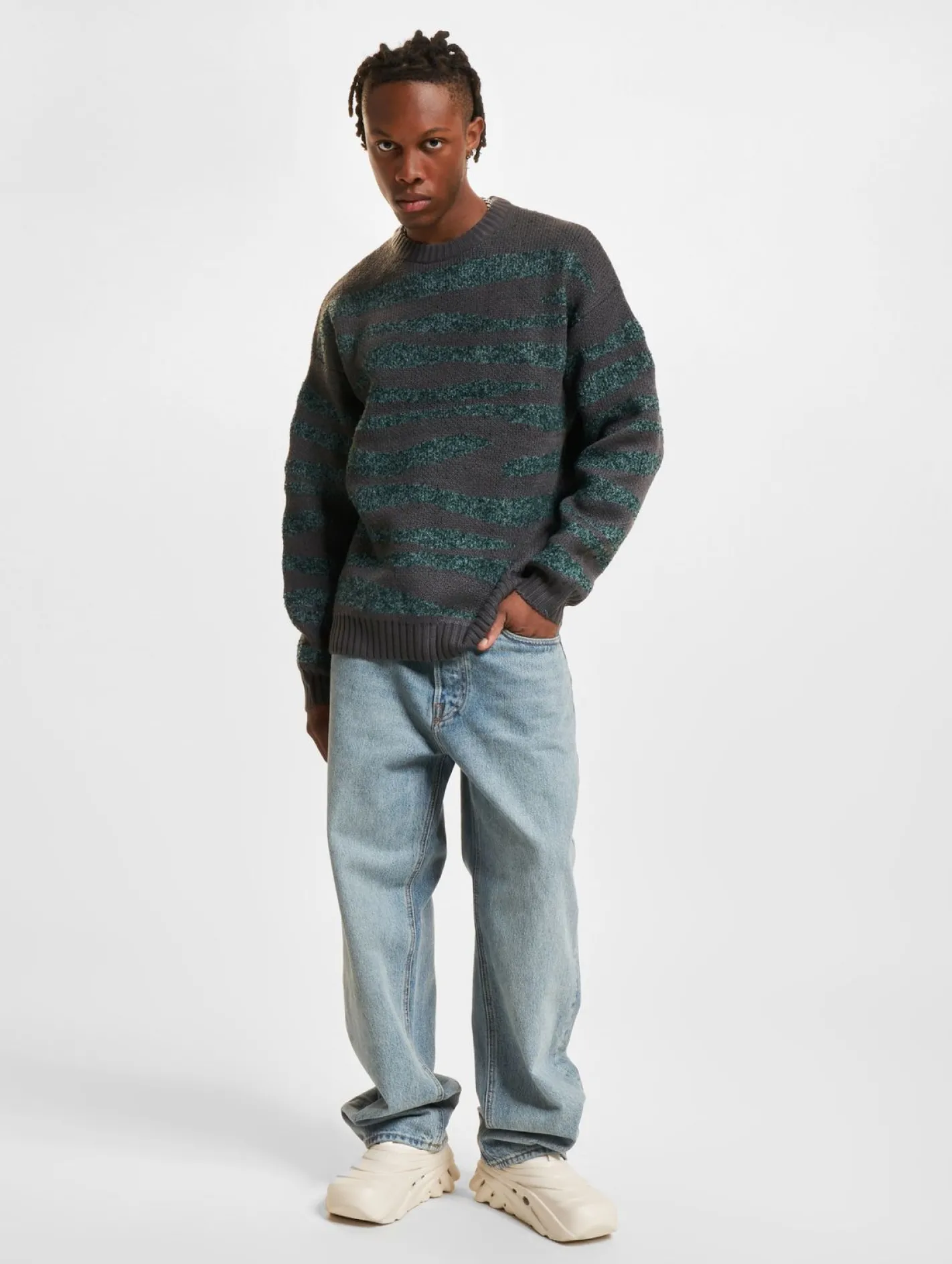 Pullover & Sweater*ONLY & SONS Lincoln Ds 3 Bouclé-Strickpullover mit Rundhalsausschnitt, Magnet