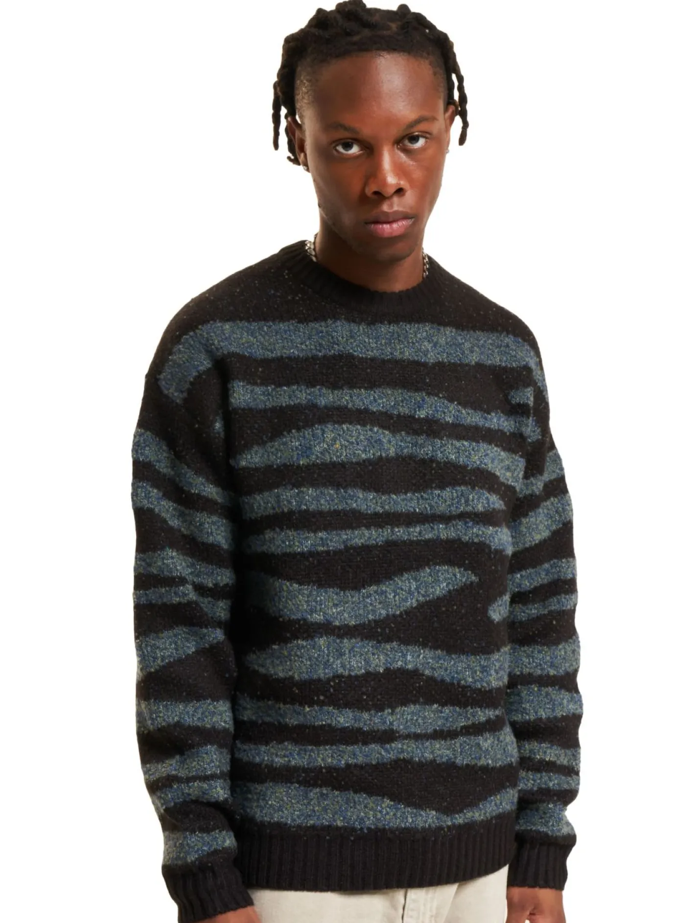 Pullover & Sweater*ONLY & SONS Lincoln Ds 3 Bouclé-Strickpullover mit Rundhalsausschnitt, schwarz