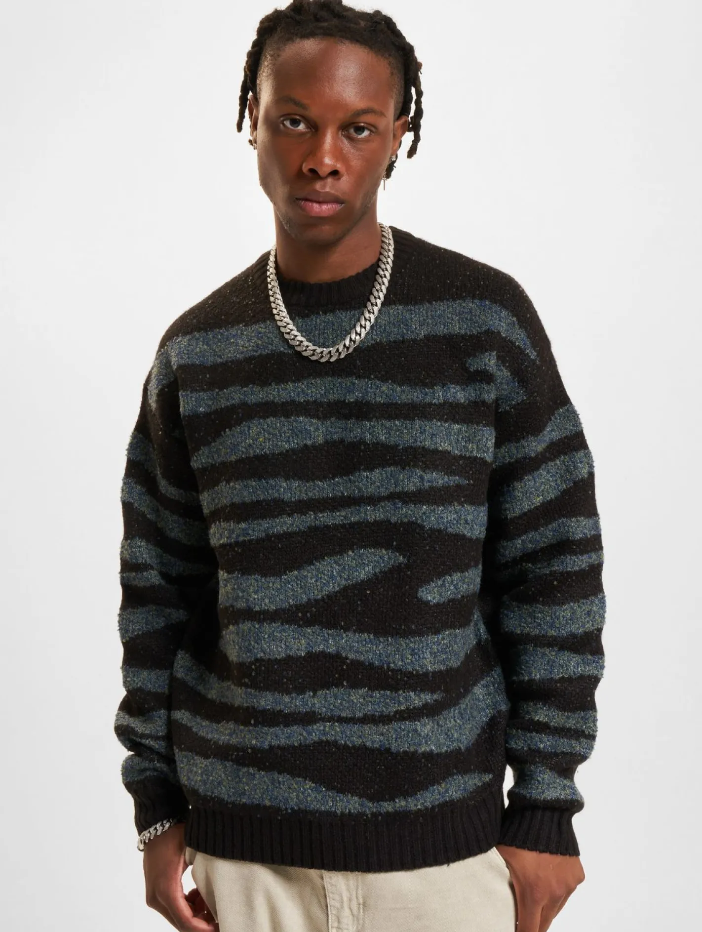 Pullover & Sweater*ONLY & SONS Lincoln Ds 3 Bouclé-Strickpullover mit Rundhalsausschnitt, schwarz