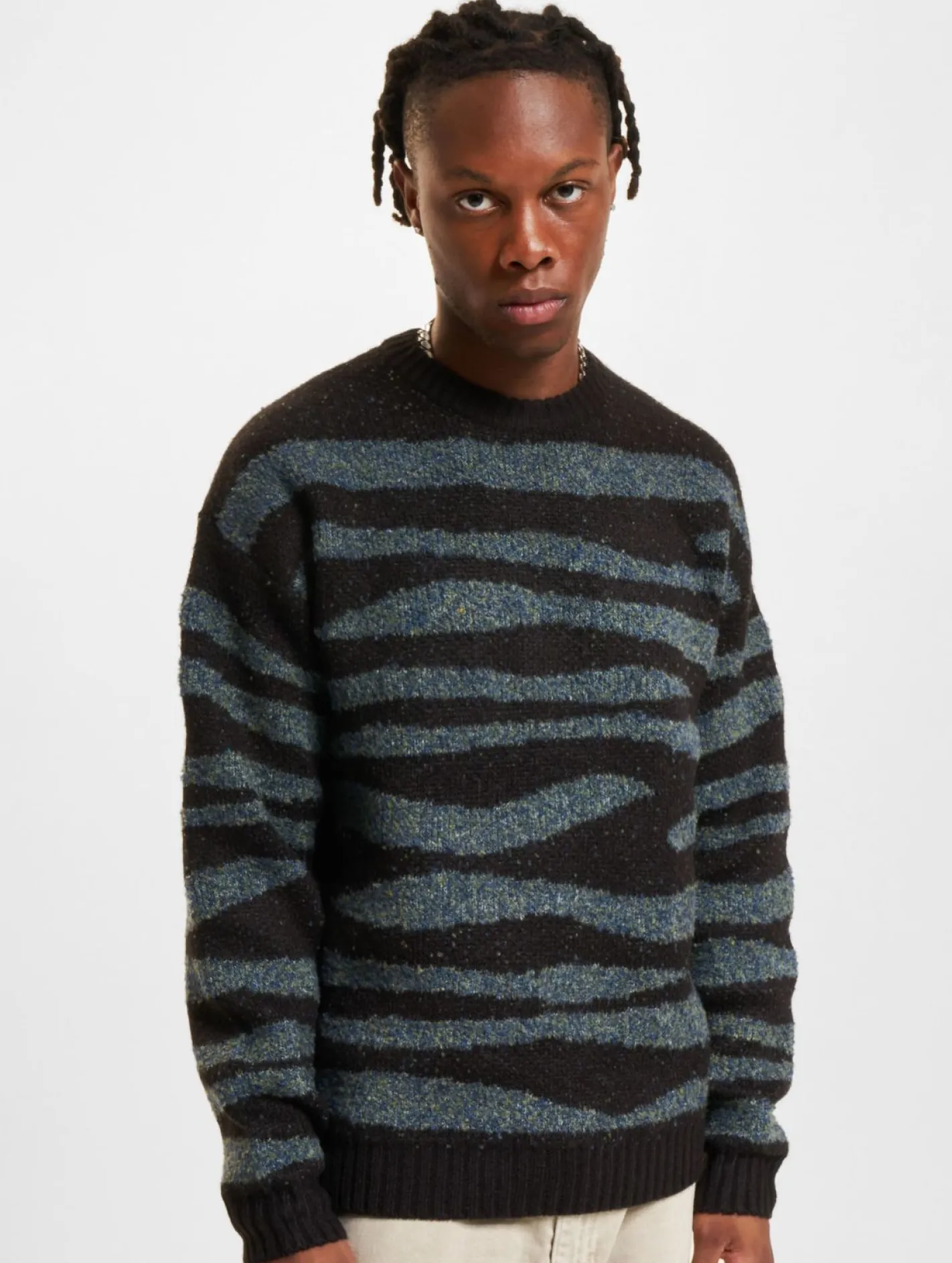 Pullover & Sweater*ONLY & SONS Lincoln Ds 3 Bouclé-Strickpullover mit Rundhalsausschnitt, schwarz