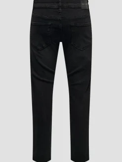 Jeans & Hosen*ONLY & SONS Loom 8637 Mat Slim-Fit-Jeans in schwarzem Denim