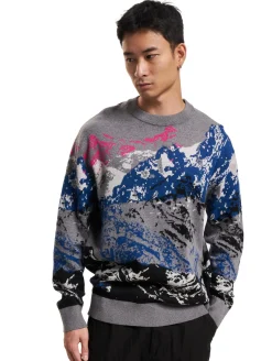 Pullover & Sweater*ONLY & SONS Maxin 12 Lässiges Strick-Sweatshirt mit Rundhalsausschnitt, Dunkelgrau-Melange